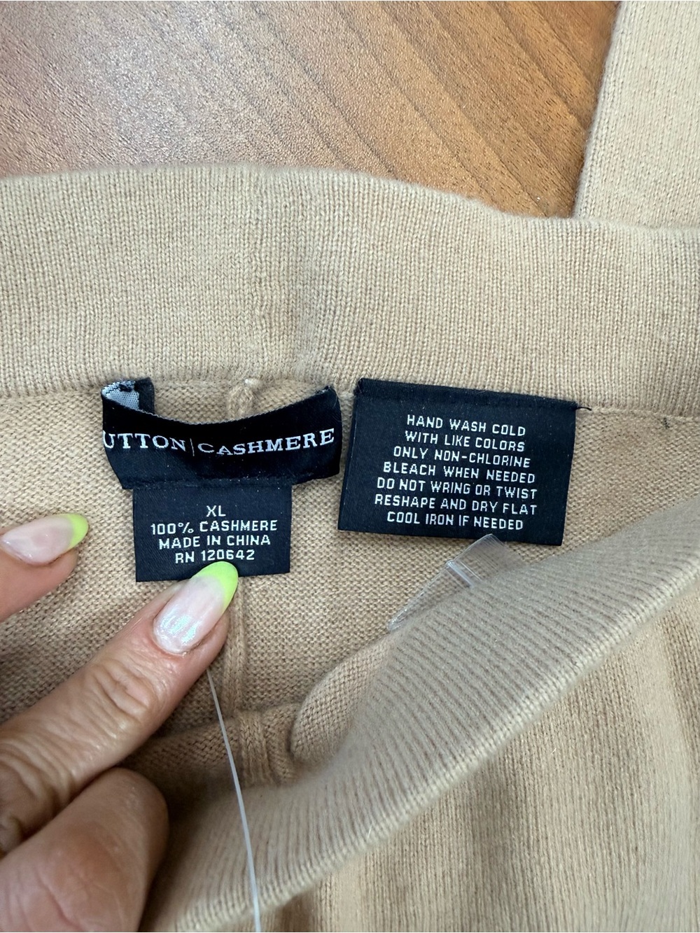 Sutton Cashmere Lightweight Beige Cashmere Sweater